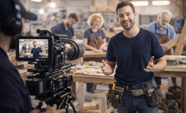 Mitarbeiter bei Videodreh Recruiting Video Unternehmen Dreh eines Recruiting Videos